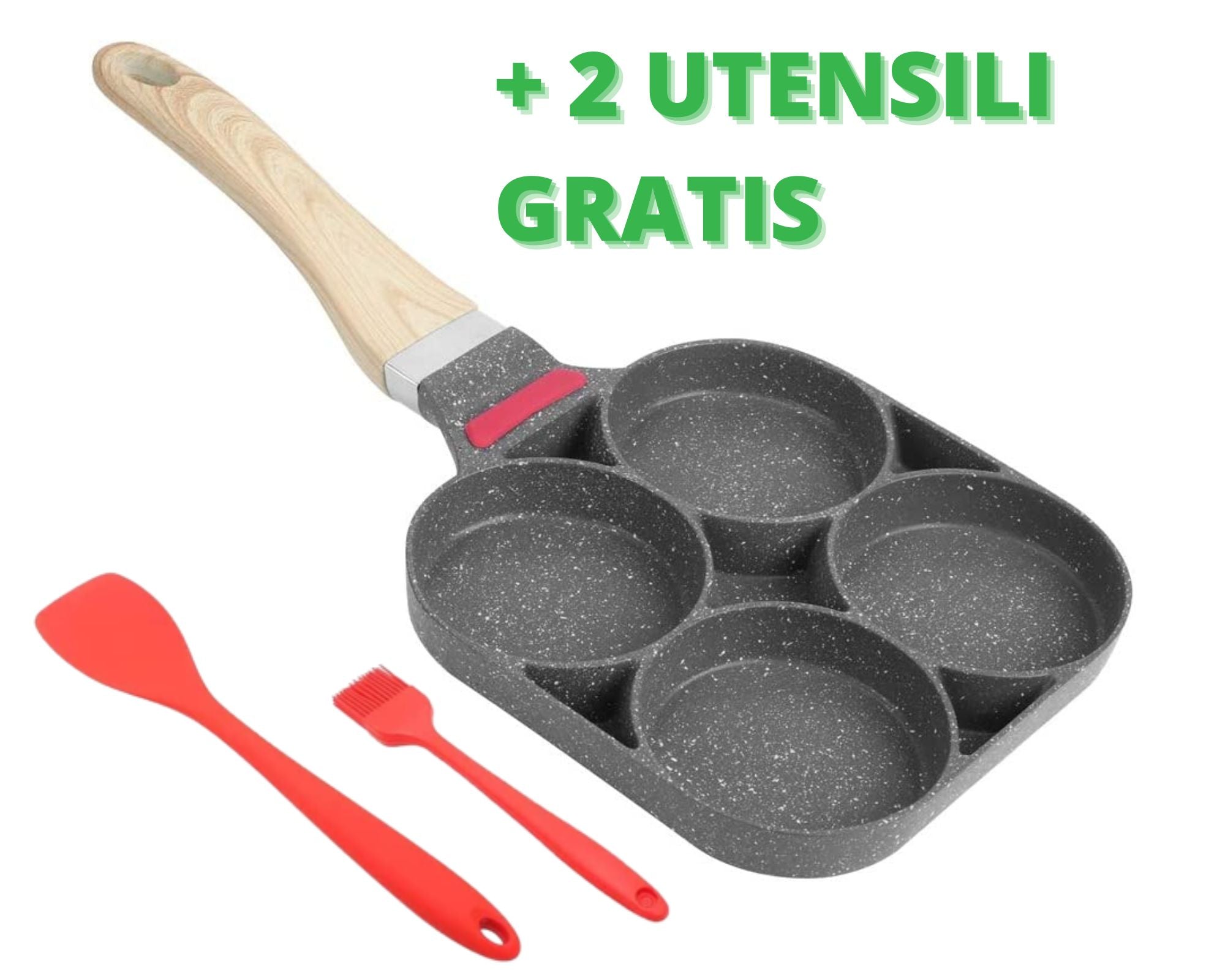 Polix - Padella a 4 stampi (+ 2 utensili GRATIS)