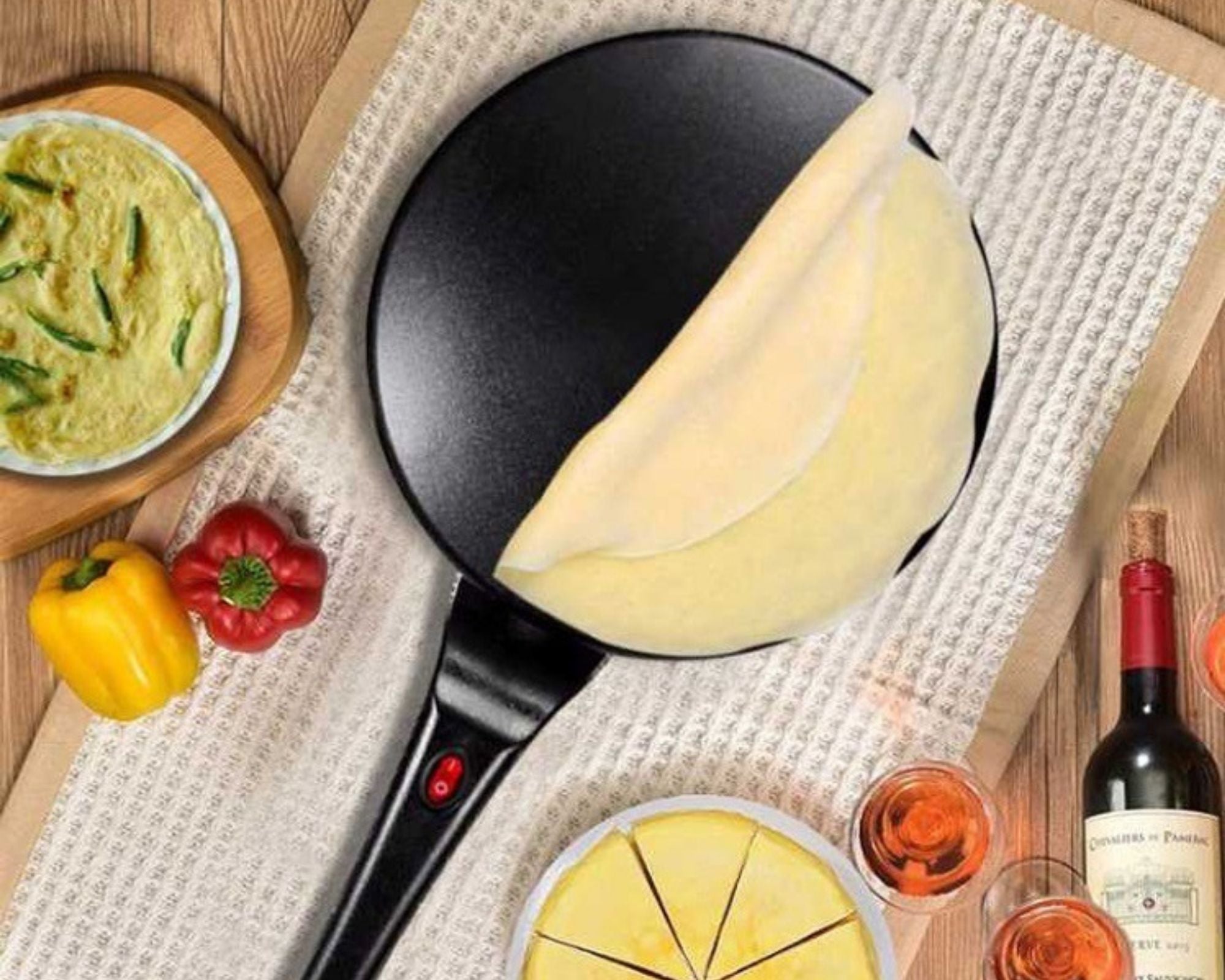 Crepix - Macchina per crepes elettrica (+ 1 ciotola per pancake e 1 frusta GRATUITI)